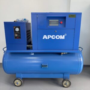 Apcom compresseur à vis 500L avec sécheur integré et variateur de vitesse